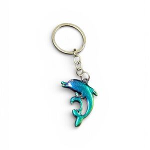 Iridescent Dolphin Key Holder Bag Charm NWT